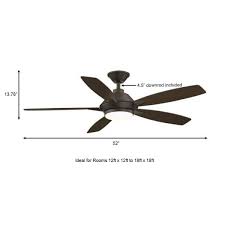 Wilmington 52 In Led Espresso Bronze Ceiling Fan With Light