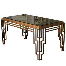 Brown Rectangle Art Deco Coffee Table