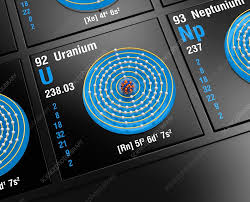 uranium atomic structure stock image