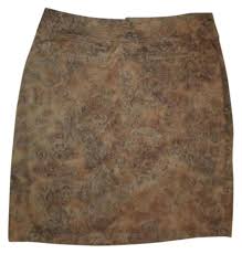 Chicos Brown Black Snake Skin Print Skirt Size 10 M 31 64 Off Retail