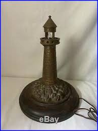 Antique Vintage Bronze Or Brass Lighthouse Lamp Night Light Nautical Beach Vintage Nautical Light
