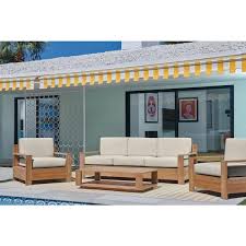 Lothair 4 Piece Teak Patio Conversation