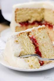 moist vanilla cake with strawberry