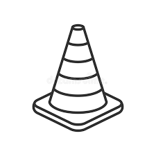 All traffic cone clip art are png format and transparent background. Traffic Cone Outline Flat Icon On White Stock Vector Illustration Of Logo Caution 131225841