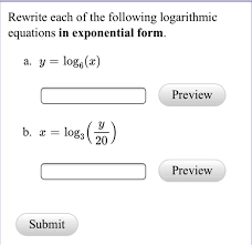 Following Logarithmic Equations Chegg