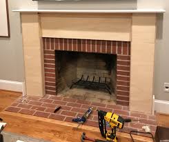 how to tile over brick fireplace surround