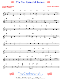 Flag, and the pledge of allegiance all have certain protocols (unchanging rules of use) that we as citizens, military i'm grateful to be an american. The Star Spangled Banner For Clarinet Free Printable Pdf Sheet Music