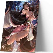 Demon Slayer Poster,Sexy Big Breast Anime Girl Nezuko Kamado Poster  Print,Home decoration wall art poster printing living room wall decoration  (8x12inch unframe) : Amazon.ca: Home