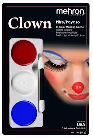 mehron tri color makeup kit clown
