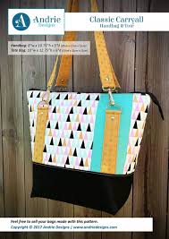 Classic Carryall Handbag Tote Sewing Pattern From Andrie
