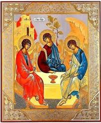 Andrei rublev is considered to be the greatest early russian painter of icons, frescoes and miniatures for illuminated manuscripts. Old Testament Trinity Andrey Rublev Silver Gold Embossing Russian Icon Big Size Ebay