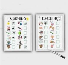 Details About Childrens Morning And Evening Routine Kids Reward Chart Autism Adhd 2 Frames