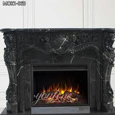 Natural Marble Black Fireplace Surround