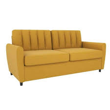 mustard linen sleeper sofa