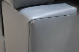 kenton small grey leather 2 seater sofa