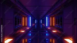 clean futuristic scifi tunnel corridor