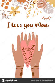 mothers day card love you mom boho