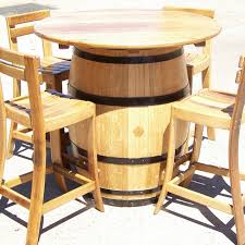 wine barrel table chairs set combo