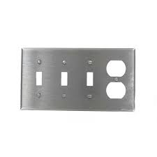 Leviton Stainless Steel 1 Gang 3 Toggle