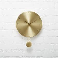 Haddie Round Brass Pendulum Wall Clock