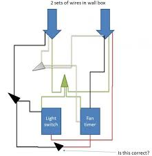 Here is a simple and low cost automatic bathroom light circuit. Installing Timer For Bathroom Fan Wiring Help Doityourself Com Community Forums