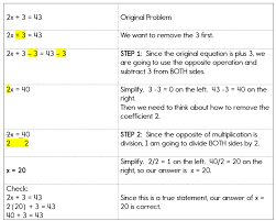 Algebra Equations Two Step Equations