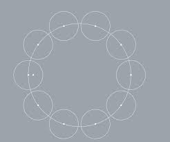 straight line to form a circle 21 by