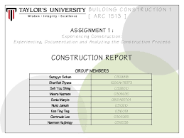 Building Construction Report 1
