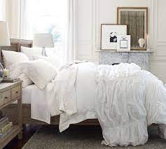 hadley ruched cotton duvet cover