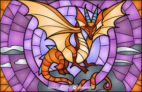 Dragon Stained Glass Style Ilration