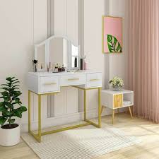 white dressing table makeup desk