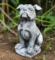 Concrete Boxer Dog Statue Sitting Boxer