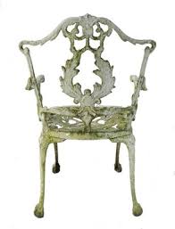 Weathered Cast Iron Patio Garden Chair
