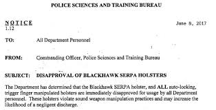 Lapd Bans Use Of Blackhawk Serpa Holster For Safety Reasons