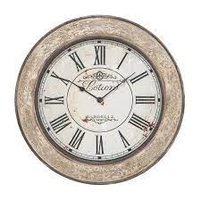 Vintage Wall Clock Cream Wood 363476 Rona