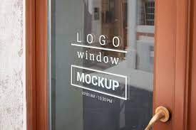 Logo Mockup On Front Door Window