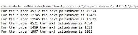 Palindrome means same when read from both ends. Java Program To Implement Finding Next Palindrome Number Javainuse
