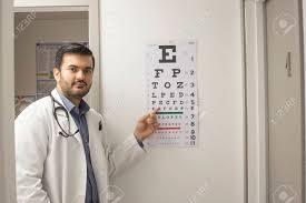 Medical Doctor Pointing To A Reading Chart