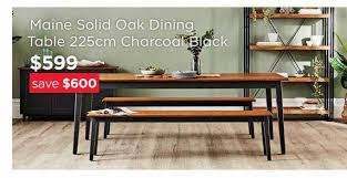 Maine Solid Oak Dining Table 225cm