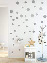 Silver Polka Dots Wall Decal Sticker