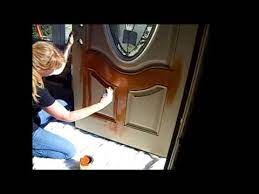 staining fiberglass door and wood
