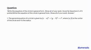 Write The Equation Of The Circle In