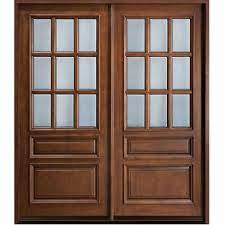 Brown Standard Glass Panels Door