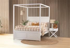 Locklyn 4 Post Queen Bed White Size