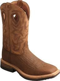 cowboy work boot bark brown tan