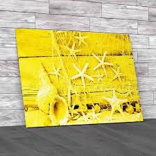 Sea Bathroom Yellow Canvas Print