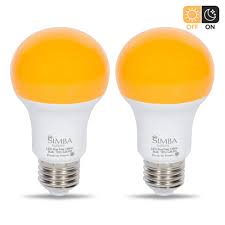 Simba Lighting Bug Repellent Yellow Led Bulb 6w 40w Equivalent Great For Outdoor Porch Light Night Light Dusk To Dawn Smart Sensor Auto On Off Amber Warm 2000k A19 E26 Medium Base Pack Of 2