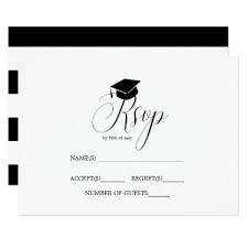 Graduate Cap Graduation Party Typography Rsvp Card Graduation