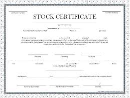 Stock Certificate Form Template 6 Free Download For Word Ms