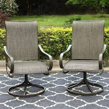 Swivel 2 Piece Patio Dining Chair For